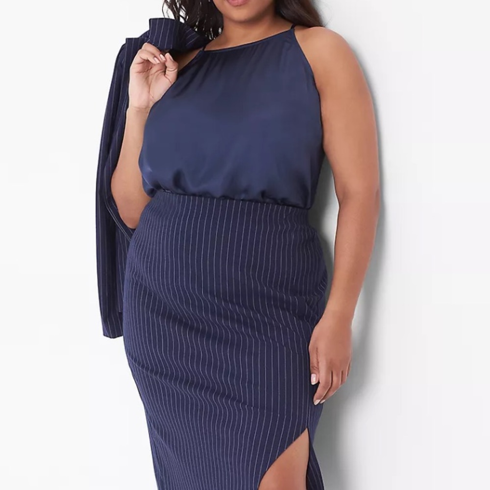 Michael Kors Halter Top Shark Bite Hem Tank Top.